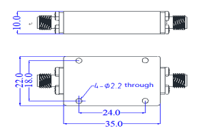 Highpass Filter Operating from 6-24GHz JX-HPF1-6G24G-60SF