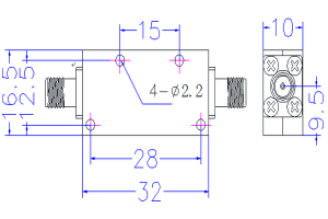 Highpass Filter Operating from 3.5-18GHz JX-HPF1-3.5G18G-50SF