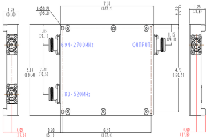 Combiner Covering from 80-520/694-2700MHz for FM, VHF, UHF, TETRA, or LMR Systems  JX-CC2-BK24-4310FWP