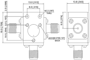 SMA High Frequency Coaxial Circulator Operating From 15-17GHz  JX-CT-15G17G-20S