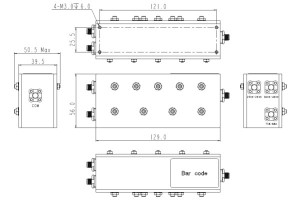 Cavity Combiner Operating from 758-4000MHz JX-CC3-758M4000M-20S2