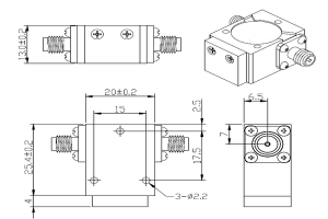 5G Coaxial Isolator Operating from 5.5-6GHz JX-CI-5.5G6G-23SS