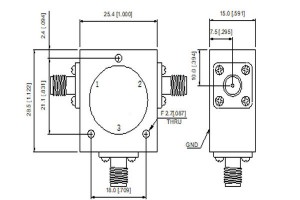 SMA Connector Coaxial Circulator Operating From 2300-2400MHz or 2570-2615MHz JX-CT-xxxMxxxM-23S