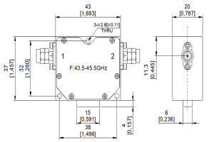 High Frequency Isolator Operating from 43.5-45.5GHz JX-CI-43.5G45.5G-2.4mm-Male