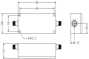 UHF Bandpass LC Filter Operating @ 440.175MHz JX-LCF1-440.175-50S