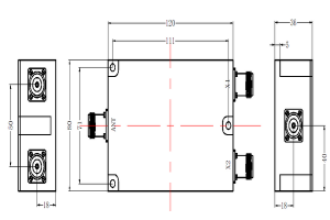 VHF/UHF LC Combiner Operating From 30-88MHz &225-400MHz With N Connector JX-LCC2-30M400M-20N