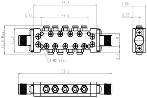 High Frequency Bandpass Cavity Filter Operating from 16170-16970MHz,Low Insertion Loss JX-CF1-16170M16970M-S65