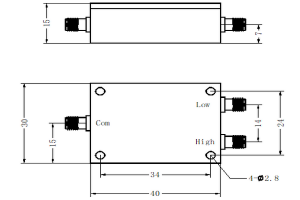 LC Duplexer operating from 88-1800MHz JX-LCD2-88M1800M-50SF