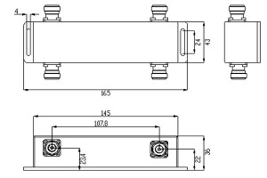 5G Low PIM Hybrid Coupler Operating from 575-6000MHz JX-BC-575M6000M-4310NDF