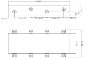 IP65 Low PIM 380-2700MHz 4 x 4 Hybrid Coupler JX-BC4X4-380M2700M-xxF