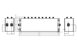 2 Ways Cavity Combiner N-F Connector 158.3-161.8MHz Low Insertion Loss Small Volume JX-CC2-158.3M161.8M-70N