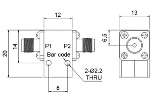 Coaxial Isolator Operating from 14.3-14.8GHz  JX-CI-14.3G14.8G-23S