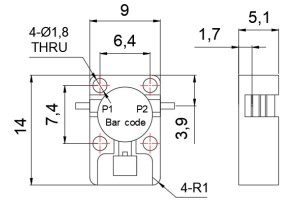 Drop-in Isolator Operating from 14.3-14.8GHz JX-CI-14.3G14.8G-25PIN