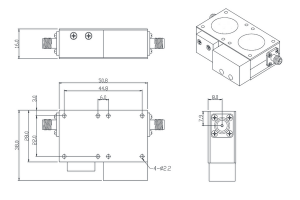 5G High Isolation Coaxial Isolator Operating from 5.4-5.9GHz JX-CI-5.4G5.9G-45SF