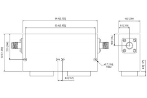 Coaxial Isolator N-F Connector 3100-3300MHz Low Insertion Loss JX-CI1-2025M2110M-45N