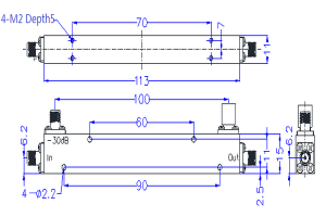 5G Directional Coupler Operating from 500-6000MHz JX-DC-0.5G6G-30SF