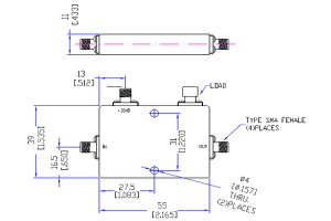 100W SMA-F Operating from 2-4GHz Directional Coupler JX-DC-2G4G-30S100W