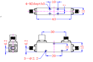 2-8GHz Low Insertion Loss Directional Coupler  JX-DC-2G8G-30SF