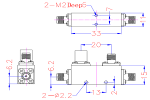 Operation from 7-18GHz SMA-Female Directional Coupler  JX-DC-7G18G-10S50W