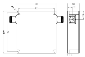 VHF High Pass Filter JX-HPF1-3M200M-50NF Operating from 3-200MHz