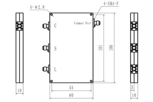 3 Ways Cavity Combiner SMA-F Connector 1429-5250MHz Low Insertion Loss Small Volume JX-MC3-1429M5250M-20S