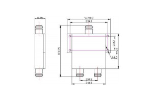 Power Divider N-F Connector 130-180MHz JX-PD-130M180M-50N