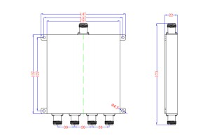 Power Divider N-F Connector 300-960MHz JX-PD-300-960-04N