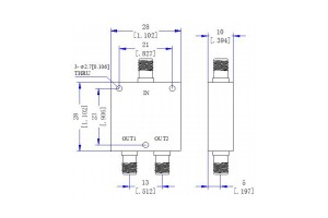 Power Divider 2 Ways SMA-F Connector 700-2700MHz JX-PD1-700M2700M-20S-1