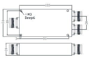 Power Divider Operating from 134-3700MHz JX-PD2-134M3700M-18F4310