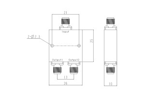 Power Divider 2.92-F Connector 27G-32GHz Small Volume JX-PD2-27G32G-16F