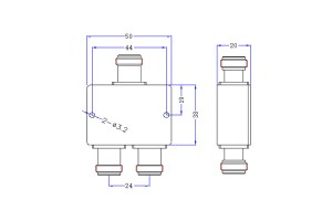 Power Divider N-F Connector DC-500MHz JX-PD2-DC500M-1WN