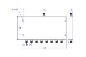 Power Divider SMA-F Connector 2000-4000MHz JX-PD8-2G4G-10W