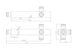 Power Divider 4.3-10-F Connector 350-2700MHz JX-PS-3-4310