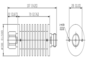 DC-6GHz 50W 3/6/10/15/20/30/40dB Attenuator JX-SNW-50-XX-3