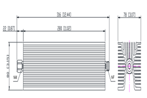 300W High Power Coaxial Attenuator JX-AT-DC6G-300WNx