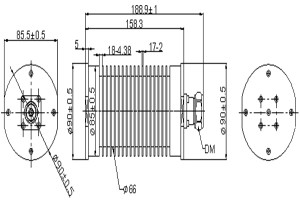 IP65,100W, Low PIM DC-3GHz Coaxial Load JX-PL-30M3000M-100WDM