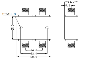 High Frequency Directional Coupler Operating from 6-12.4GHz JX-DC-6G12.4G-15SF