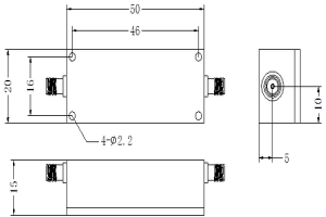 VHF Bandpass LC Filter Operating From 202-240MHz JX-LCF-227.5-25