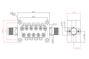 High Frequency Cavity Bandpass Filter Operating From 24-40GHz JX-CF1-24G40G-9J45